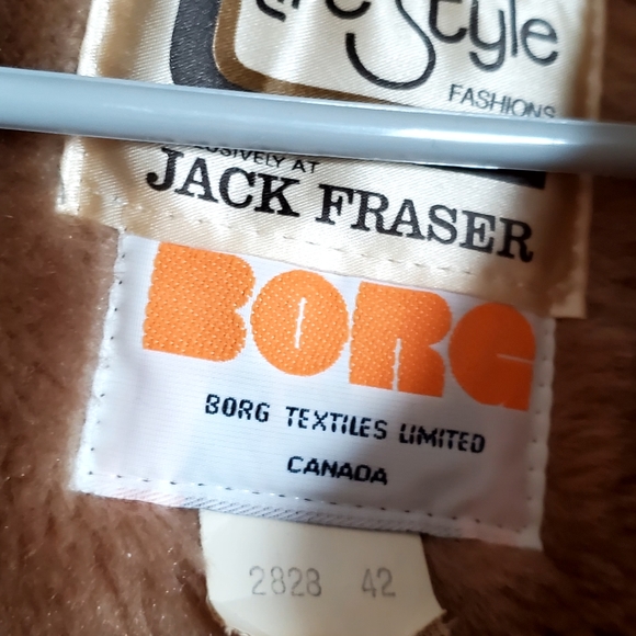 Vintage Jack Fraser Shearling Suede Leather Coat 42 M 70s - Picture 3 of 10